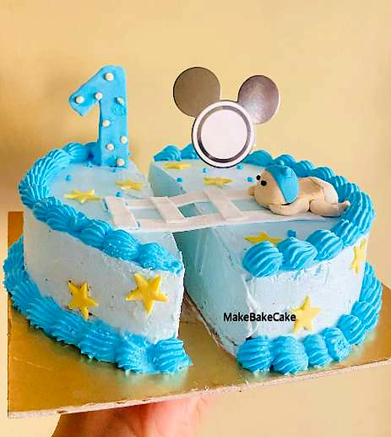 First birthday blue cake